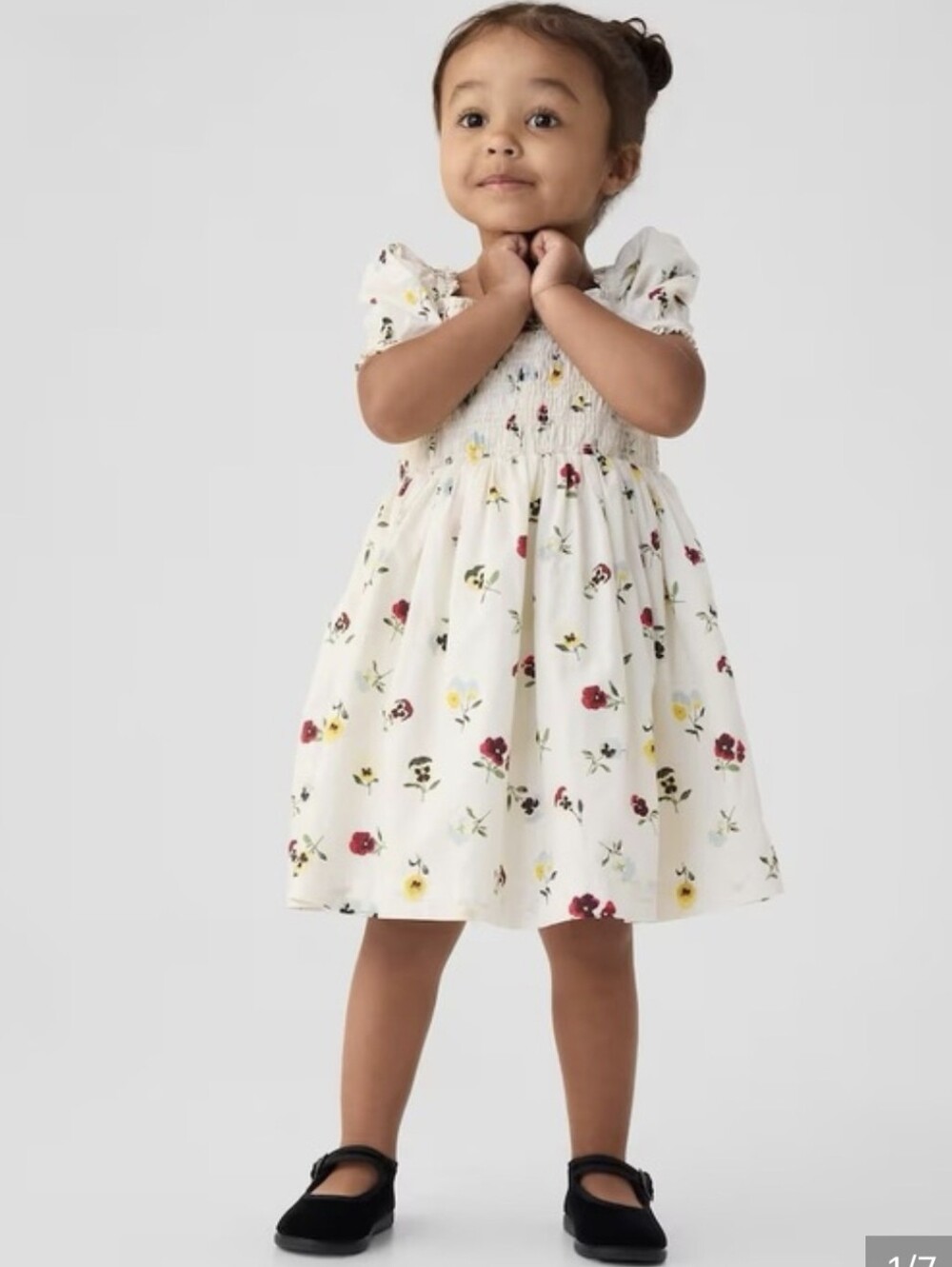Gap x DOEN Girls' Cream Floral Dress